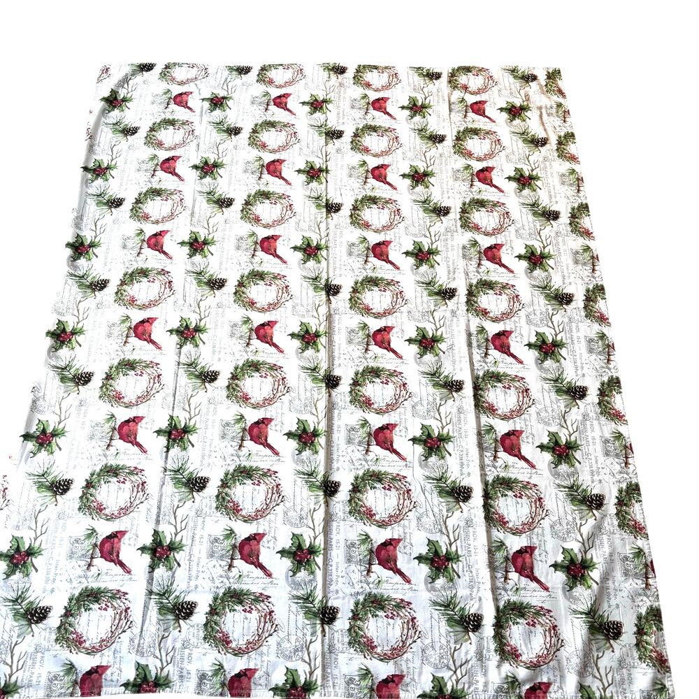 Vintage EnVogue Holidays Christmas tablecloth farmhouse rectangle red cardinals